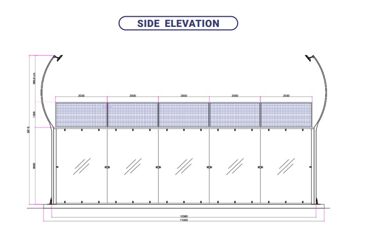 Padel court 7 Padel Glass Side