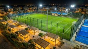 Football Field Constraction at night by almustaqbal alsarea Football Field Constraction at night by almustaqbal alsarea