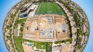 Before transformation where padel court construction uae must begin with planning, leveling, and drainage preparation in a residential plot.